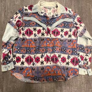 Vintage 90s Adobe Rose multicolored button up